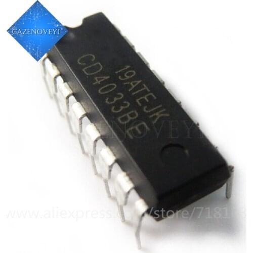 10pcs/lot CD4033BE DIP-16 CD4033 DIP 4033BE HEF4033BP DIP16 HCF4033BE HCF4033 4033 In Stock