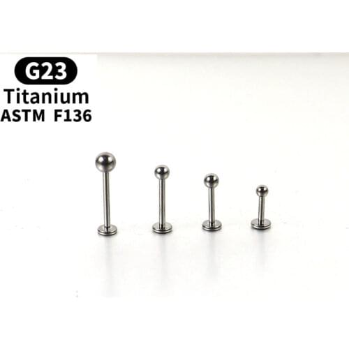 16G ASTM F136 G23 Solid Titanium Lip Ring Labret Ear Tragus Cartilage Earrings Body Piercing Jewelry