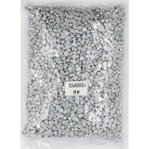2mm,4mm,5mm,6mm,8mm,10mm,12mm Jelly Light Grey AB Flat back ABS round Half Pearl beads, imitation plastic half pearl beads