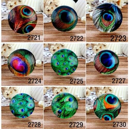 2721-2730 20pcs 12mm 20mm 25mm 30mm Glass Beads Cabochon DIY For Tray Feather setting finding Pendant