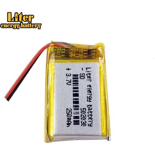 3.7V lithium polymer battery 052030 502030 250mah MP3 MP4 MP5 toy polymer lithium battery