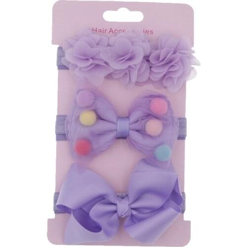 3pcs/lot 2021 children headband Flower bows hair band girls Hair Accessories Sequin Bowknot Lovely Headwear Kids Princess