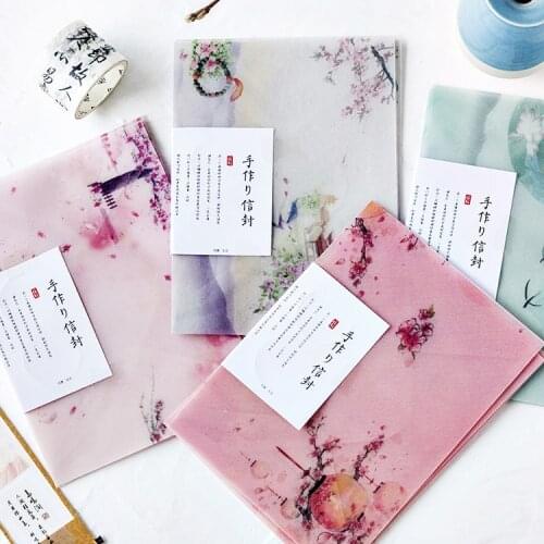 3 Pcs/Lot Sulfuric Acid Paper Envelope Translucent Envelope For Planner Organizer Wedding Letter Invitation