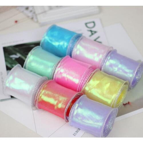 50yards 7cm 10colors Colorful illusion Yarn Lace Trim for party/wedding/Christmas decoration