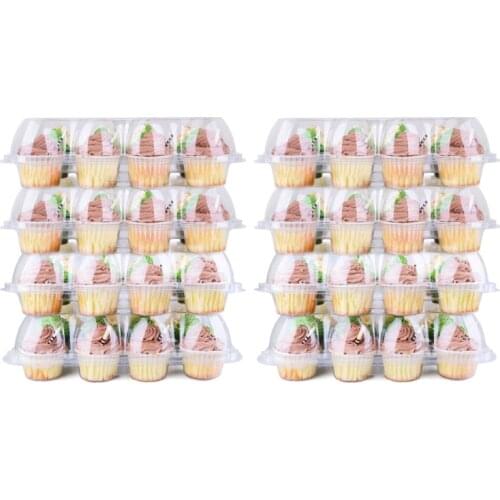 8pcs 12 Holes Cupcake Packaging Box Transparent Mini Cake Storage Muffin Biscuit