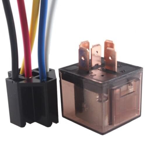 Lot5 Car Auto 12V 80A 80 A Transparent SPDT Relay & Socket 5Pin Relays 5 Wire
