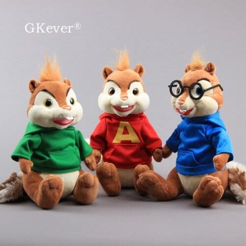 The Chipmunks Plush Toys Simon Theodore Stuffed Plushie Dolls 3 Colors Squirrels 24 cm