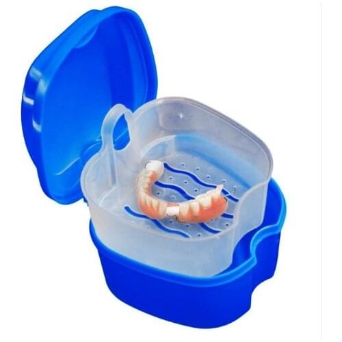 Denture Bath Box Case Dental False Teeth Storage Box with Drainer Container