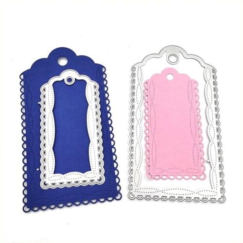 Geometric Label Tag Metal Cutting Dies Stencils DIY Scrapbooking Decorative New Cutting Dies for 2021 Embossing Paper Cards