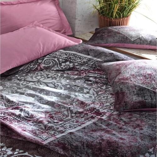 Cotton Box Double Digital Satin Duvet Cover Set - Lanza 100% Cotton Satin Duvet cover: 200x220 Bed Sheet: 240x260