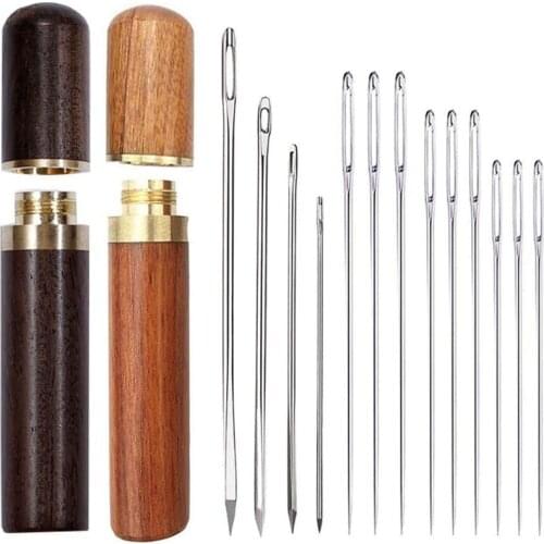 Dailylike Leather Sewing Needle Large Eye Needles DIY Cross Stitch Needles With Storage Box For Leather Sewing