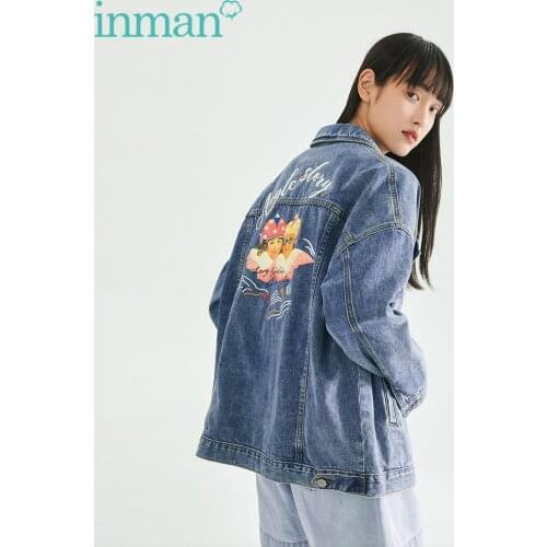 INMAN Autumn Winter Vintage Retro Denim Coat Women Korean Fashion Girl Streetwear Style Pocket Cardigan Outerwear Jeans Jacket