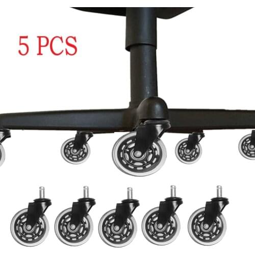 5PCS Office Chair Caster Wheels 3Inch Swivel Rubber Caster Wheel Replacement Soft Safe Roller Ergonomic Chair Furniture Hardware