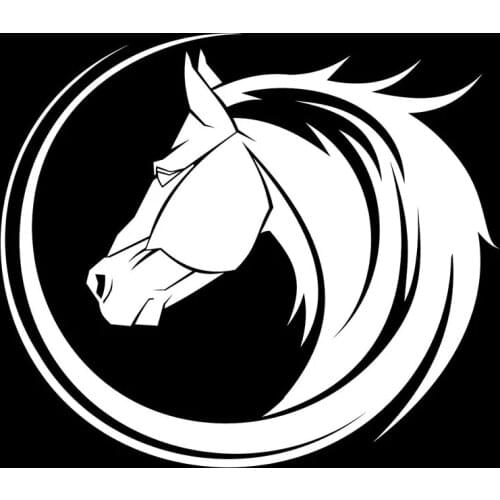 14*12.2CM Creative Arc Horse Head Car Styling Bumper Decal Personality Car Sticker