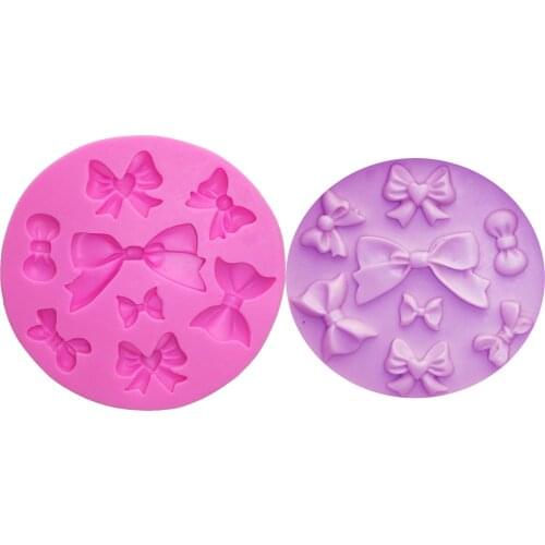 M0218 Many bow-knot/Bow tie Silicone Fondant Mold Cupcake Jelly Candy Chocolate cake Decoration Baking Tool Moulds