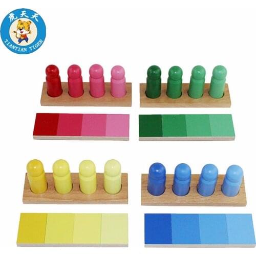 Montessori Educational Wooden Sensory Toys Color Resemblance Sorting Task Game With Box 4 Colors From Dark to Light