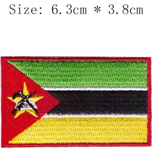 Mozambique embroidery flag patch Maputo city emblem for Motorcycle Jacket coat Wholesale free shipping iron on sew on left chest