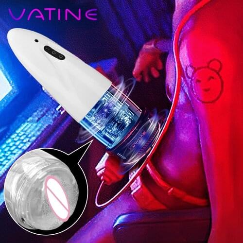 VATINE Male Masturbator Cup Automatic Rotation Voice Interaction Vacuum Sucking Sex Toy for Men Real Vagina Pocket
