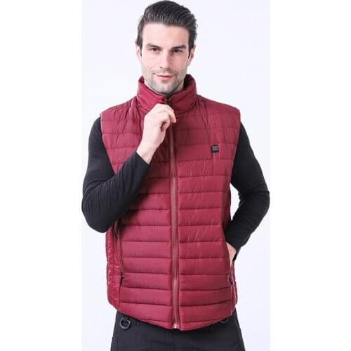 2020 Winter Men Heated Vest USB Charge Sleeveless Jacket Heating Intelligent Vests Overcoats Mens Electric Heating Vest