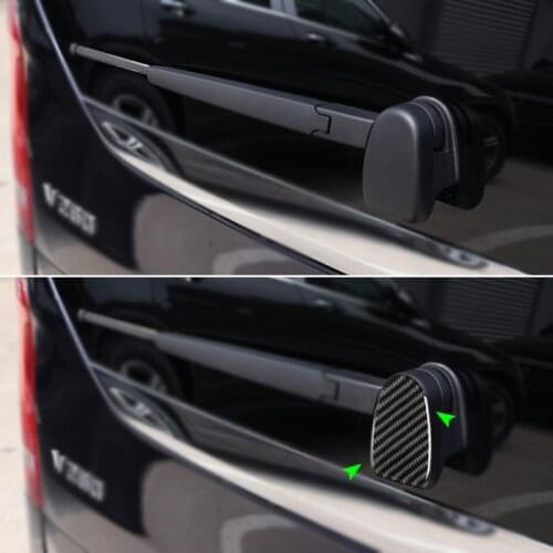 Carbon Fiber Car Rear Windshield Wiper Cover Sticker Trim For Mercedes Benz V Class V250 V260 2015 2016 2017 2018 2019 2020