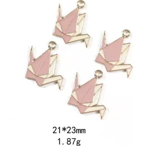 New Dripping Oil Thousand Paper Crane Sailing Ship Starfish Alloy DIY Jewelry Accessories Rubber Band Earring Bracelet Pendants