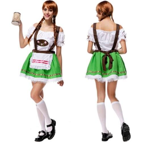 Dirndl Dress German Oktoberfest Costume Bavarian Beer Maid Wench Costume Cosplay Outfit Fancy Dress