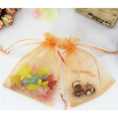 Champagne Color 500pcs 13x18cm Drawstring Organza Gift Bags Packaging Pouch Bag Pockets Jewelry Gift Candy Festival
