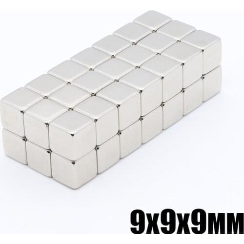 50pcs9x9x9mm Super Strong Rare Earth permanent Magnet 9x9x9 mm N35 Small Block Powerful magnetic Neodymium Magnets