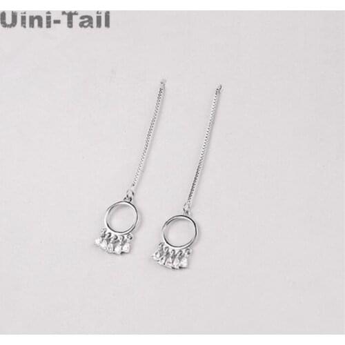 Uini-Tail hot new 925 sterling silver fashion dream catcher earrings dreamy girl long earrings super fairy temperament Korean