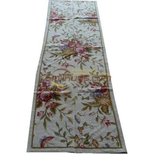 Gorgeous Needle-point Carpet Antique Chinese Hand-made Wool Sofa Blanket Traditional Wool runner Rug Carpet