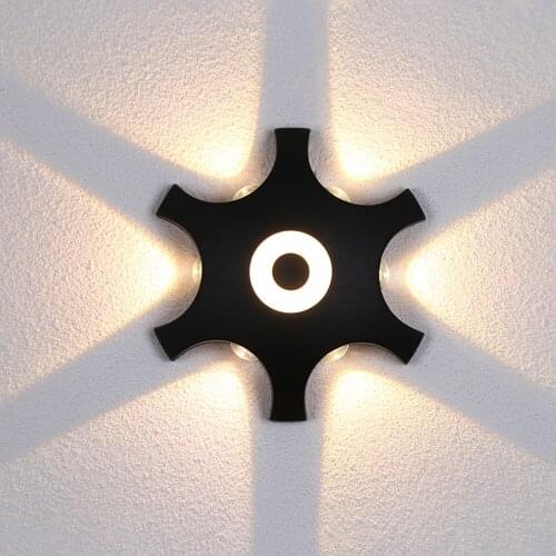 Up Down LED Interior Wall Light Outdoor Waterproof Garden Wall Lamp For Bedroom Living Room Modern Decoration Rays Spot Lighting