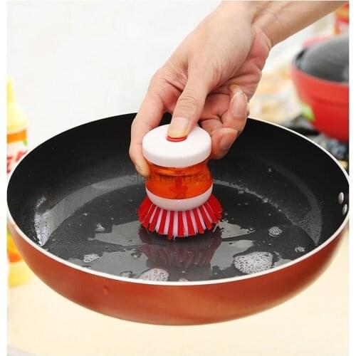 100pcs Household Kitchen Washing Utensils Pot Dish Brush with Liquid Washing Soap Dispenser Pot Brush Dish Brush Cleaning