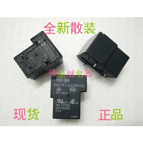 2pcs/lot 832A-1A-F-S-B 24VDC New Relay 4 PIN A set of normally open
