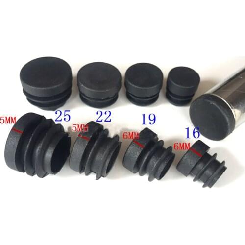 20Pcs Thickened Black Plastic Round Inner Plug 16mm-25mm Protection Gasket Dust Seal End Cover Caps For Pipe Bolt Furniture