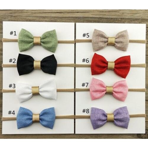 24pc/lot Fabric Bow Headband With Gold Glitter Center Nylon Headbands Newborn Hair Bow Headband Princess Girls Photography Prop