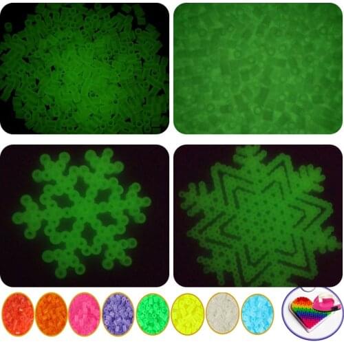 300g/bag 5mm Hama Beads 5000pcs 8 Colors Luminous Perler Beads 3D Puzzle Toys for Children Jigsaw Puzzle Educational Toys