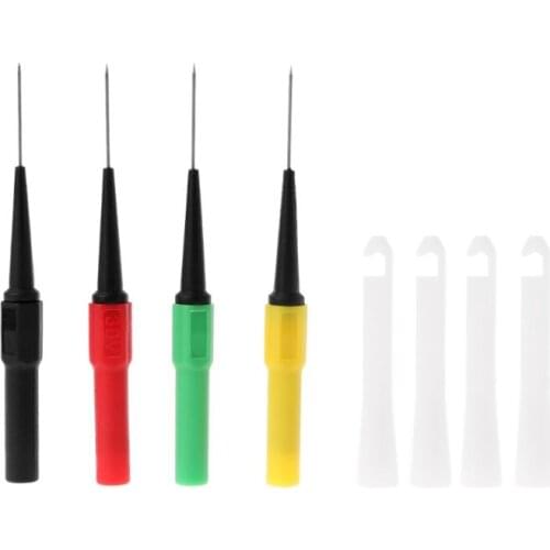 4pcs 0.7mm Piercing Probes Kit Multimeter Pen Probe Mini Wire Piercer Car Repair Test Line Probe Tool