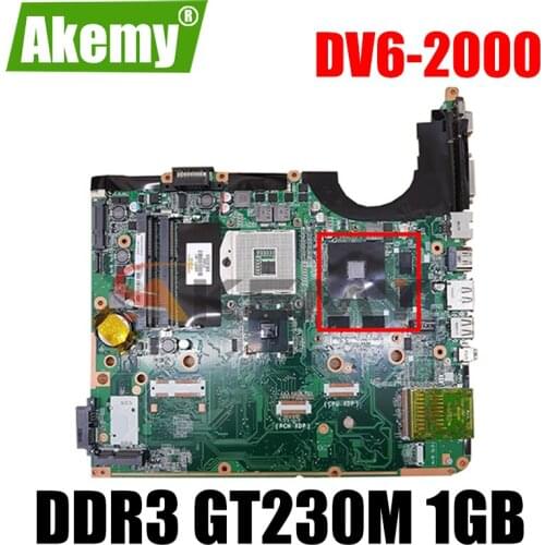 AKemy605705-001 For HP DV6 DV6-2000 DAOUP6MB6F0 Laptop Motherboard DDR3 GT230M 1GB free cpu