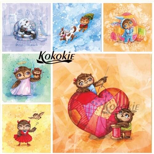 Handmade Diamond Embroidery sale owl Diamond Mosaic Full Square Picture of Rhinestone cartoon 5d diamond painting new arrivals