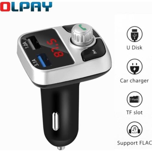 Car Wireless Bluetooth Charger MP3 Player Phone Charger Handsfree Bluetooth FM Transmitter LCD Audio Receiver Dual USB Charger