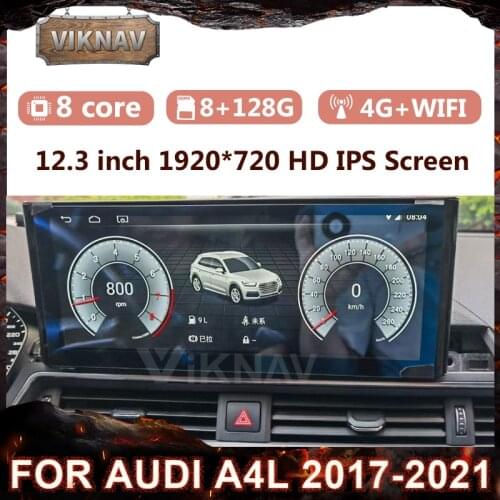 12.3 inch Android Car Radio For AUDI A4L 2017 2018 2019 2020 2021 GPS Navigation multimedia Payler Head Unit 2 din