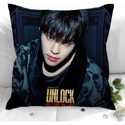 IN Stray Kids Pillow Cover Bedroom Home Office Decorative Pillowcase Square Zipper Pillow Cases Satin Soft