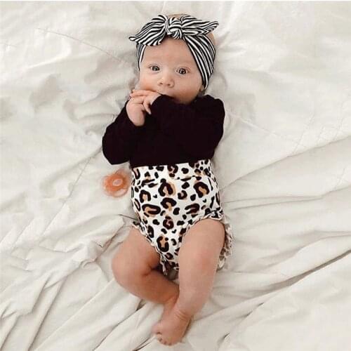 0-24M Newborn Kids Baby Girl Leopard Clothes set elegant long sleeve Tops shorts Pants fashion cute princess Outfits set