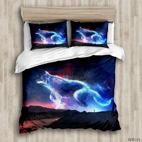 Animal Duvet Cover Sets The night wolves custom Bed Linens Bedding Sets with Pillowcase king Size Bedclothes Comforter Covers