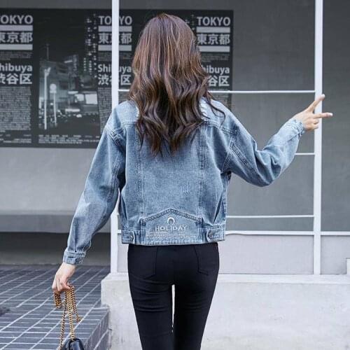 2021 Spring And Autumn New Denim Jacket Womens Loose Fit Short Show Thin Versatile Casual Style Top Fashion