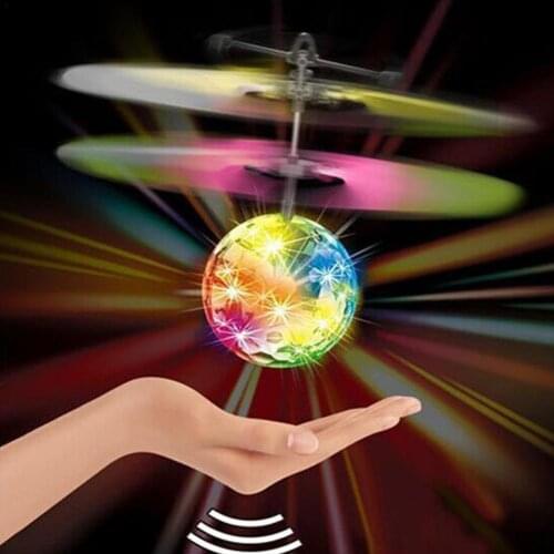 Flying Ball Glowing LED Magic Flying Ball Sensing Crystal Helicopter Induction Aircraft Toy Novelty Luminous Kids Toys Xmas Gift