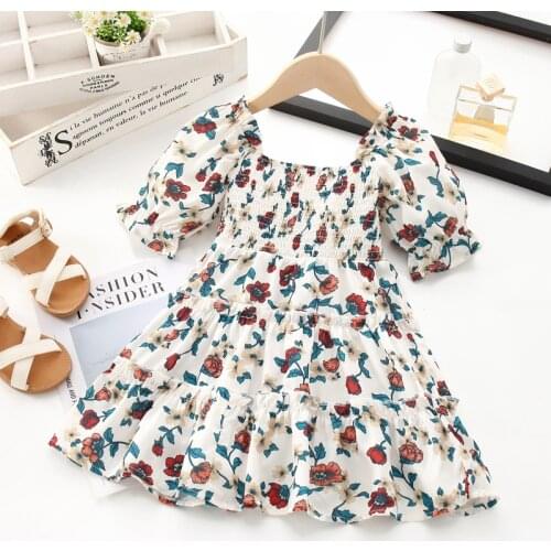 Summer Toddler Girls Lace Cake Dress Kids Sleeveless Floral Mesh Wedding Dresses Children Clothing For Baby Girls 3 To 8 Years