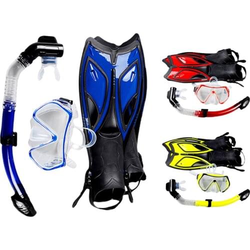 Diving Mask Goggles Diving Fins Snorkel Goggles Flippers Set Can Adjust The Size Fins Attached Anti-Fog Snorkel