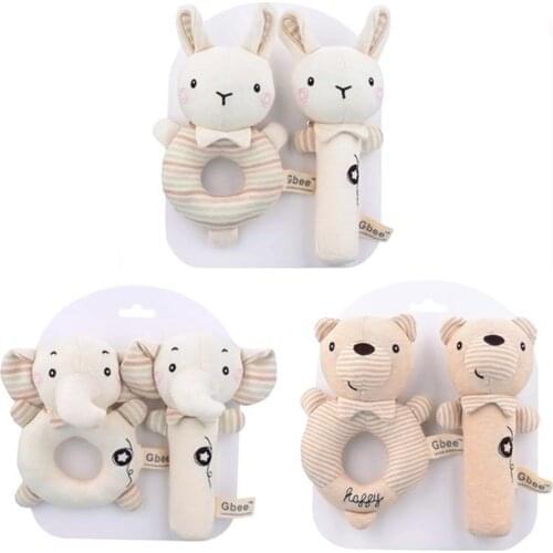 Baby Toys Cartoon Animal Baby Plush Rattle Mobile Bell Newborn Infant Toddler Early Educational Toys 0-24 Months