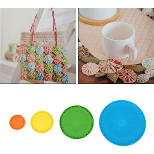 Bundle of 4 Yo-Yo Makers Round Fabric Flower Templates DIY for an Easy Yo-Yo Quilt